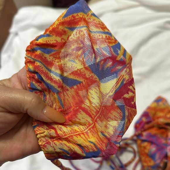 Billabong Orange and Purple String Bikini - Picture 3 of 4